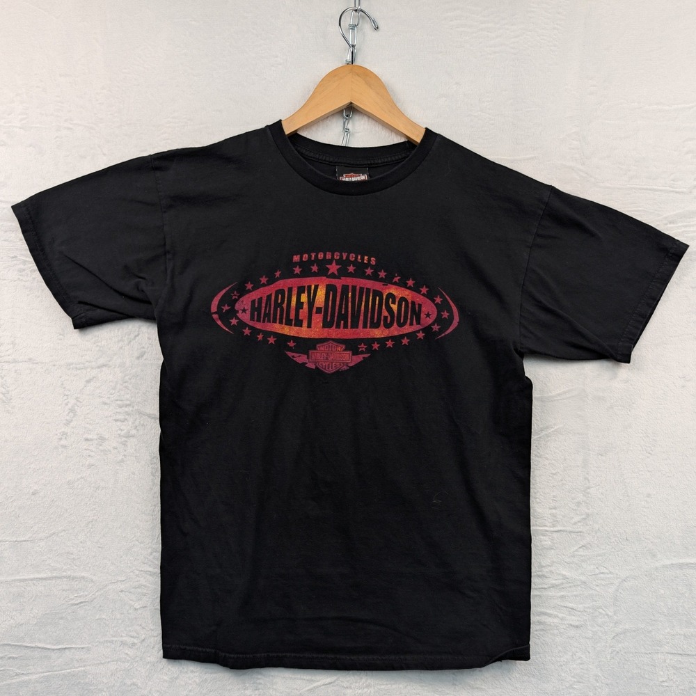 Harley Davidson T-Shirt Men's Medium Black House of Harley Biker Moto Americana